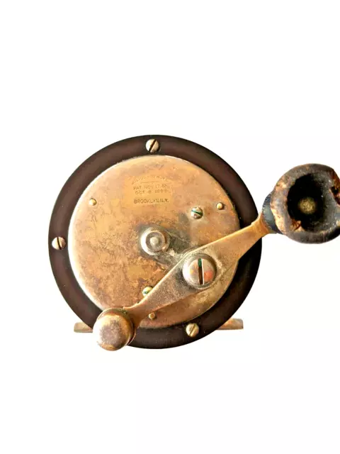 Julius vom HOFE size 1/0 - 3" diameter reel made for Thos J. Conroy. Pat 1886