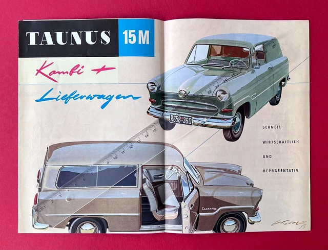 Brochure Vintage FORD TAUNUS 7Cv - Catalogue Publicitaire Ancien - Modèle C30 - Collection