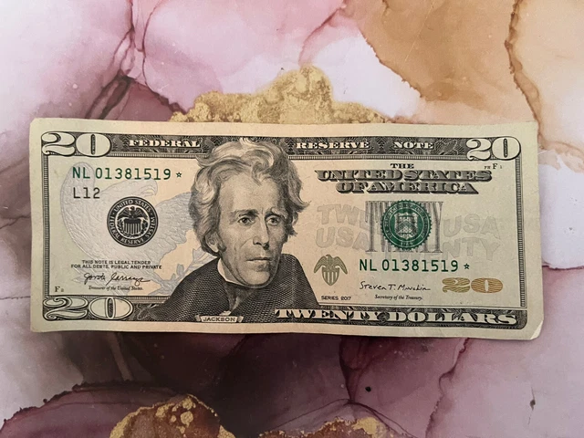 20 dollar bill star note 2017 Low Serial Number 01381519* Federal Reserve Note