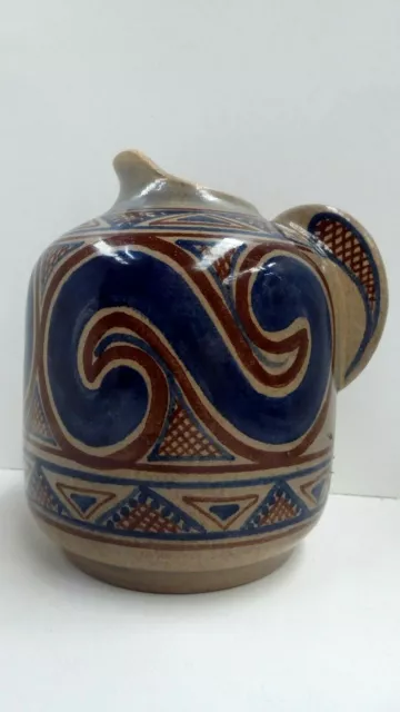 Soholm Incised Hand Painted Jug Scandinavian Mid Century Pottery Danish  Design