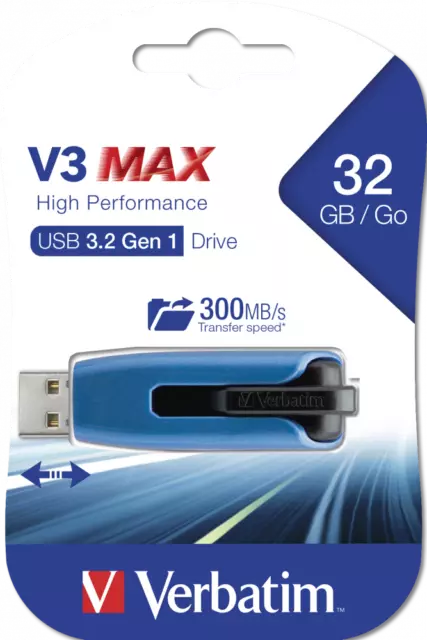 Verbatim V3 MAX USB Stick 32GB 64GB 128GB Store n Go Speicherstick USB 3.2