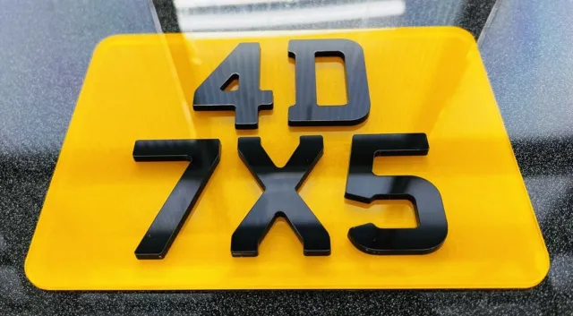 Premium Motorcycle Motorbike Novelty 4D Font 3mm 7x5" Show Number Plate -2 Rows