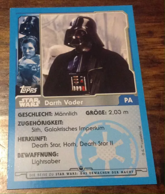 Star Wars Topps Limited Edition Card Journey To Force Awakens Darth Vader German 2
