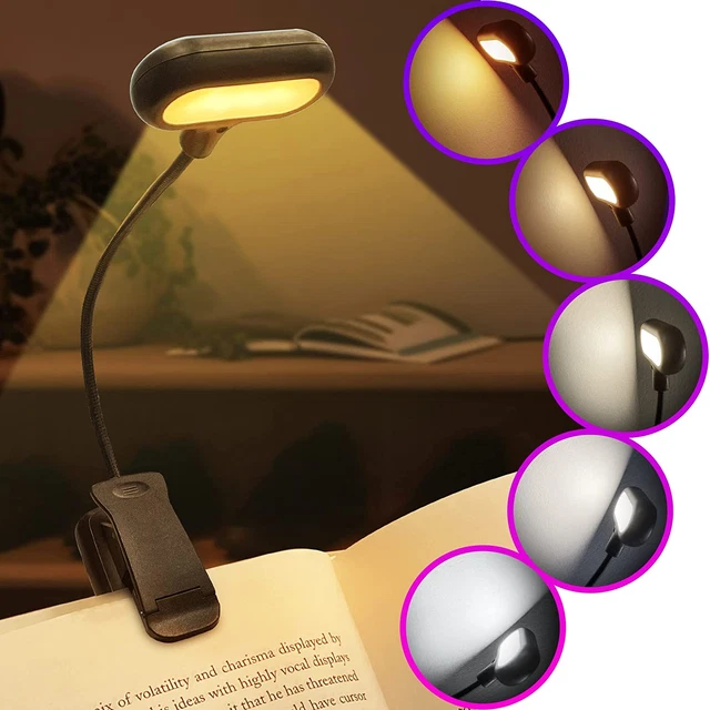 Briignite Book Light, Reading Light, 14 LED Rechargeable Book Reading Light, 5 C