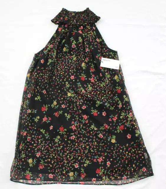 $248 New BAILEY44 Dress BLACK Women's Large L Floral Flowers IRINA Made in USA