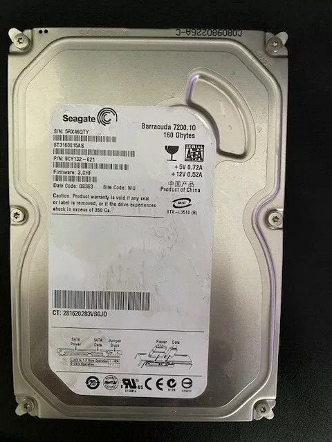 SEAGATE Barracuda 7200.10 ST3160815AS 3.5' 160GB 7200rpm Hard Disk Drive HDD