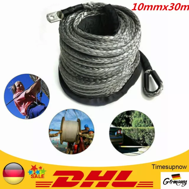 10mmx30m Seil Winde,10,8 Ton Dyneema Forst- Synthetik- Kunststoff- Seil