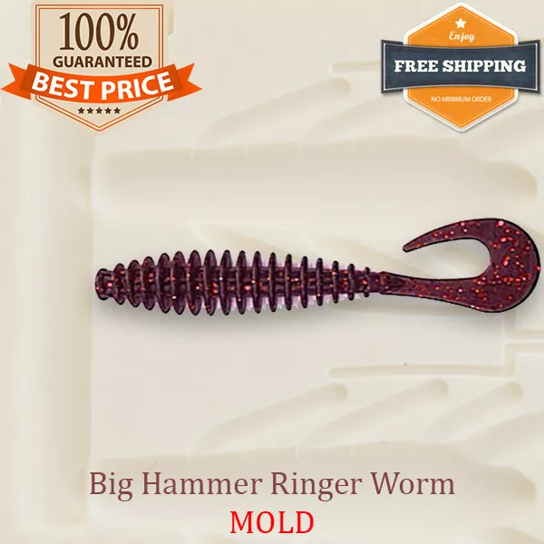 🔥 Twister Bait Mold Mould Grub Fishing Soft Plastic Lure 37-75 mm