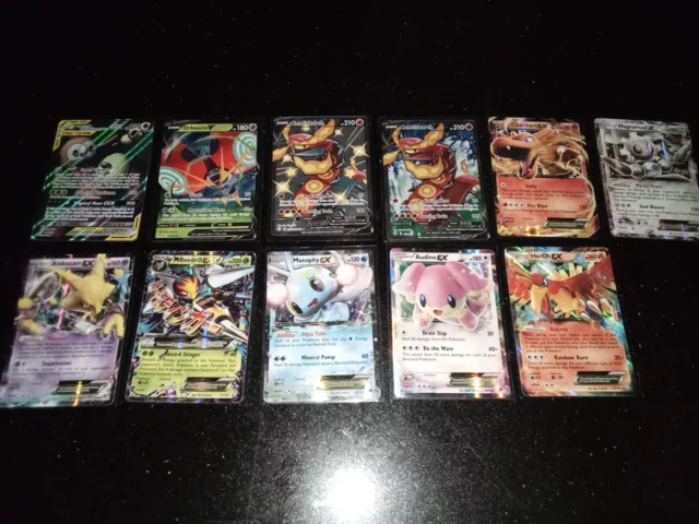 Lot Of 11 TCG Pokémon Cards- Mixed Lot Of EX's, GX's & V's -Full Arts- Standards