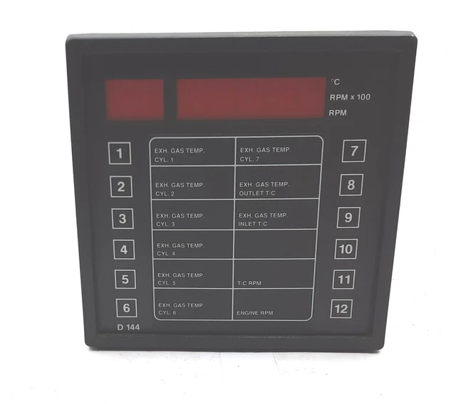Selco D 144 Analog Alarm Monitor Annunciator Engine Temperature Cylinder RPM $