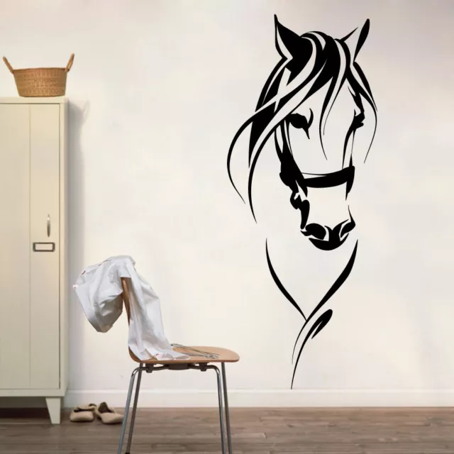 Horse Head Silhouette, Horse Riding, Equestrian - Wall Art Sticker