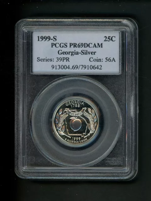 1999-S Silver US Statehood Quarter 25c .25 Georgia GA PCGS PR69 DCAM Proof Cameo