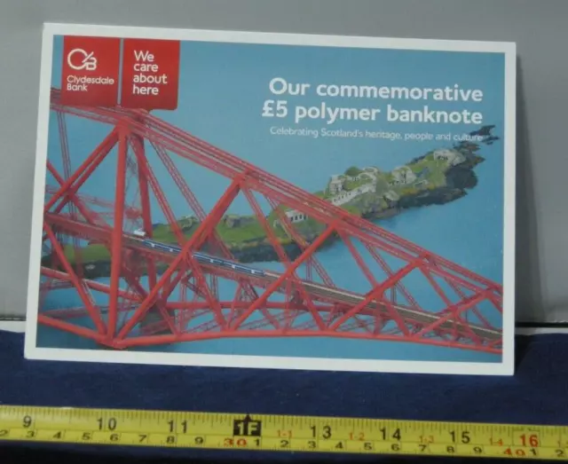 CLYDESDALE BANK 1st POLYMER £5,00 NOTE Forth.Bridge.1, IN PRESENTATION WALLET,