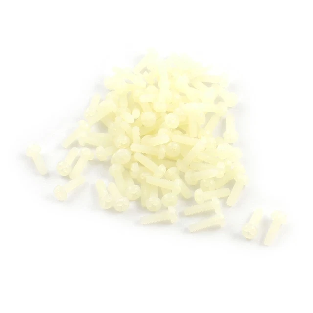 Lot De 100 Vis Boulons M3 X 10mm En Nylon Blanc - Tige Filetée - Pour Bricolage/électronique