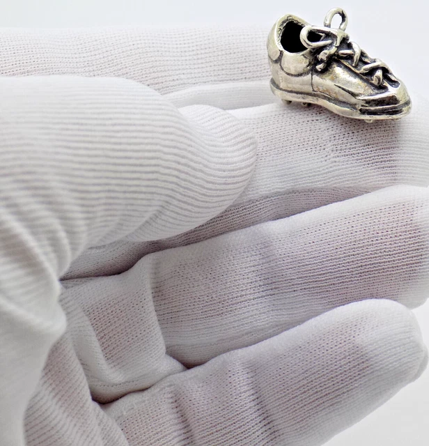 Vintage Italian Handmade Genuine Silver Soccer Football Shoe Miniature Figurine