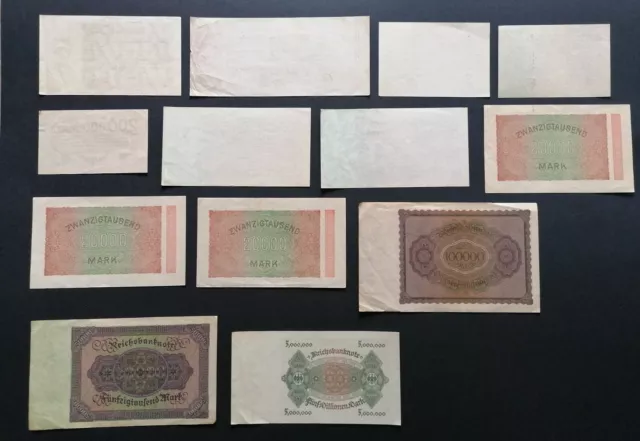 Konvolut 35 St. Banknoten Geldscheine Reichsbanknoten Reichsmark Mark 1908 1923 2