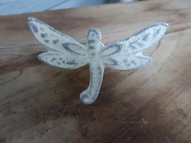 Antique Drawer Cabinet Pulls Handles Dragonfly Cast Iron Metal Knobs