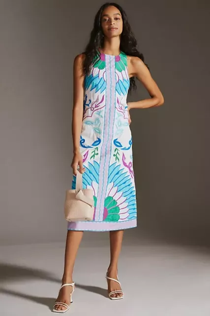 NWT Anthropologie Maeve S Deco Midi Dress Embroidered Size Small New 248$