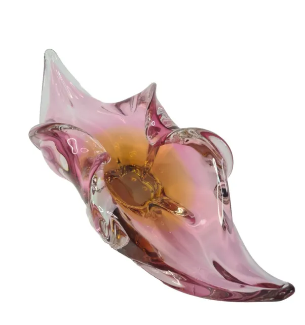 Funky pink sommerso Pop Art 1960's Art Glass LIPS BOWL