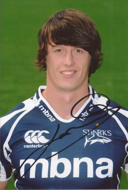 SALE SHARKS RUGBY UNION* JAMES GASKELL SIGNED 6x4 PORTRAIT PHOTO+COA