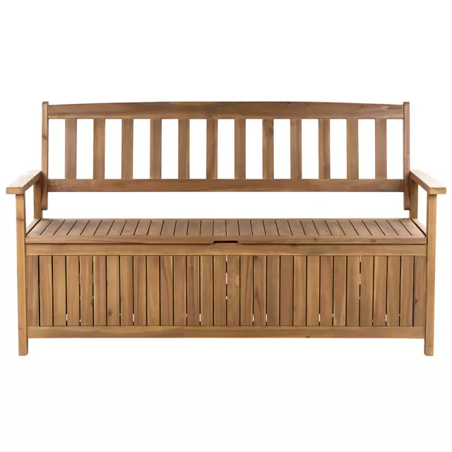 Banc de Jardin avec Rangement 120 cm en Bois d'Acacia Marron avec Rangement Sov