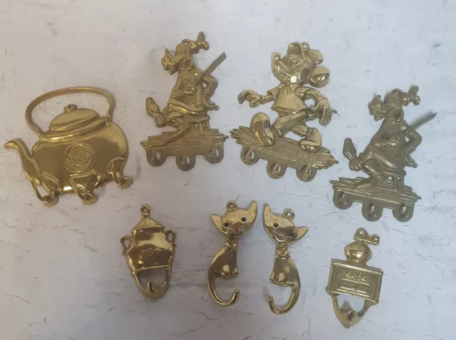 Lot de porte serviettes / porte clés rétro en bronze de Walt Disney Mickey Dingo