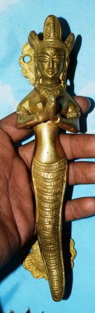 Brass Snake Woman Door Handle Mermaid Naag Kanya Door Puller Handmade Decor GM50