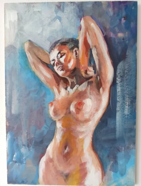 Nude Female Painting Original Wall Art Women Modern Collectible Female Figure