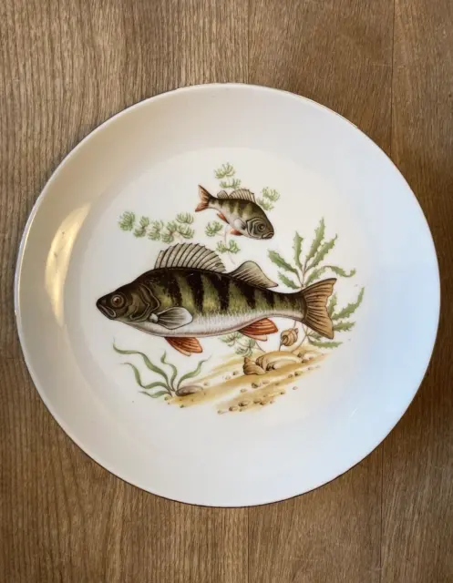 Vintage Bareuther Waldsassen Bavaria 8" Porcelain Salad Plate w/Fish Pattern
