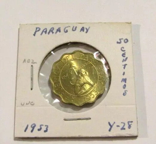 Paraguay 1953 50 Centimos unc Coin