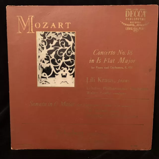 SZYMON GOLDBERG violin LILI KRAUS piano MOZART Sonata Concerto - DECCA DL 8505..