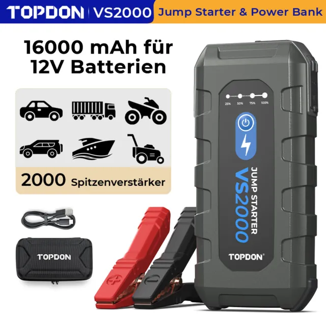 TOPDON VS2000 KFZ Starthilfe Booster powerbank 16000mAh Jump