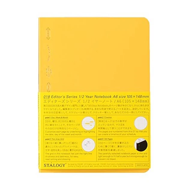 Stalogy 018 Editor's Serie 1/2 Anno Notebook (A6/Giallo) Nave Da Giappone