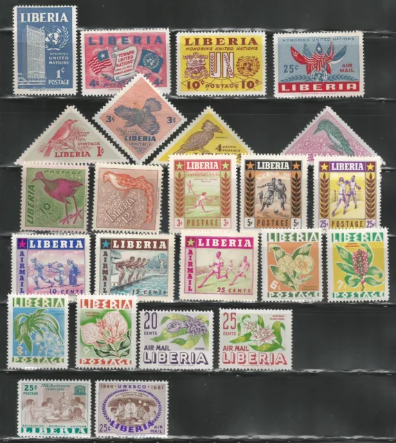 LIBERIA - Lot of 24 mint stamps - Scott no 338 to 396 and C70 to C132 - MLH