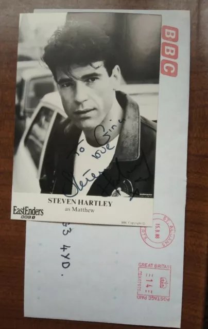 STEVEN HARTLEY *Matthew* EASTENDERS HAND SIGNED AUTOGRAPH FAN CAST PHOTO CARD