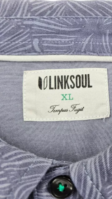 LINKSOUL MEN'S XL Light Purple Floral Golf Polo Shirt $21.49 - PicClick