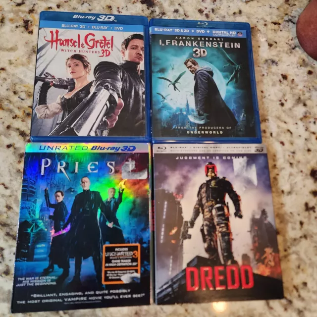 Action 3D Blu-ray movies lot I Frankenstein Dredd Priest Hansel And Gretal