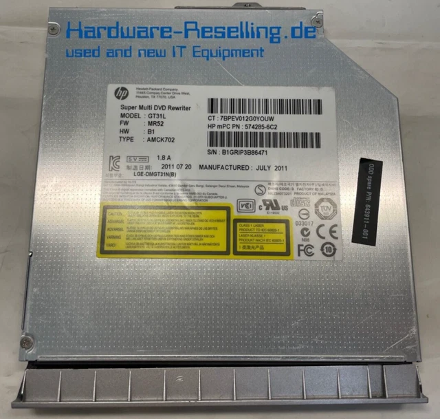 HP SUPER MULTI DVD Rewriter GT31L DVD± Rw 8x / CD 24x SATA 643911-001 ...