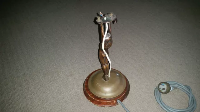 Art Deco Brass Diana Naked Lady Statue Lamp 3