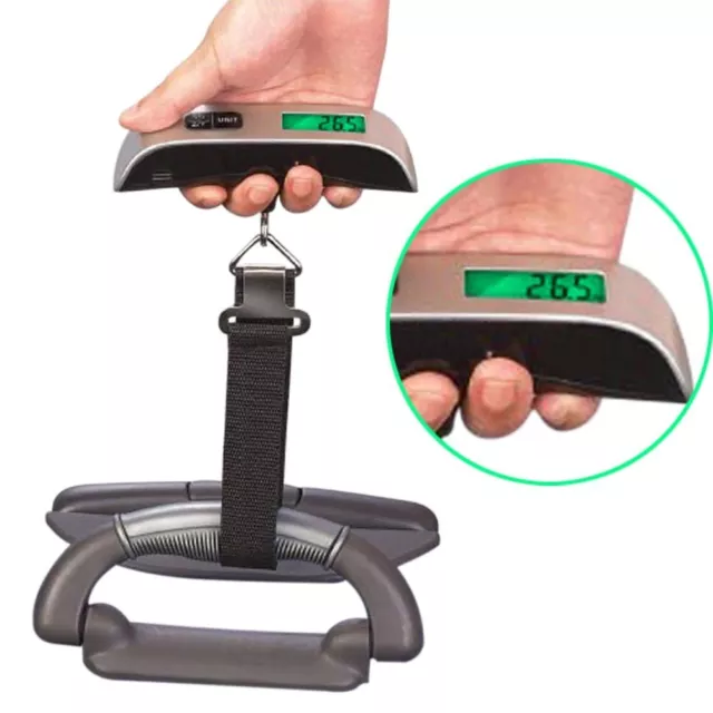Digital Luggage Scale 50kg/10g LCD Electronic Portable Travel Suitcase Hanging