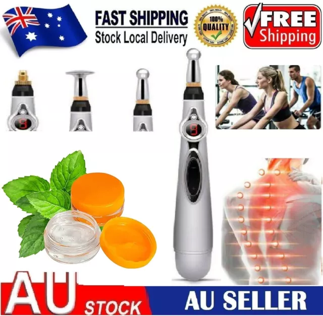 Electronic Acupuncture Pen Pain Relief Therapy Meridian Body Pulse Analgesia AU