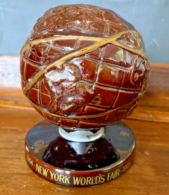 Vintage 1964-1965 New York World's Fair Brown Ceramic UNISPHERE Globe--2881.23
