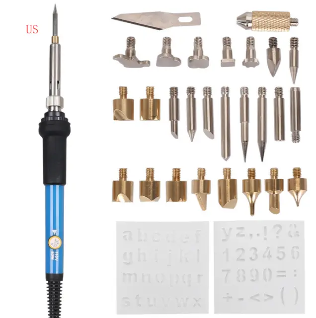 Electric Soldering Iron Kit With 28 Different Tips For Soldering, Wood Burning P