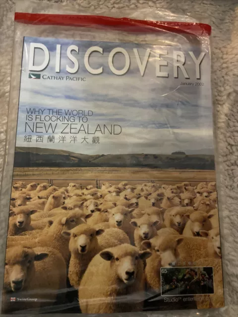 Cathay PacifIc Airways DISCOVERY Jan ‘02 The Shop Air Sick Bag Magazine-NEW