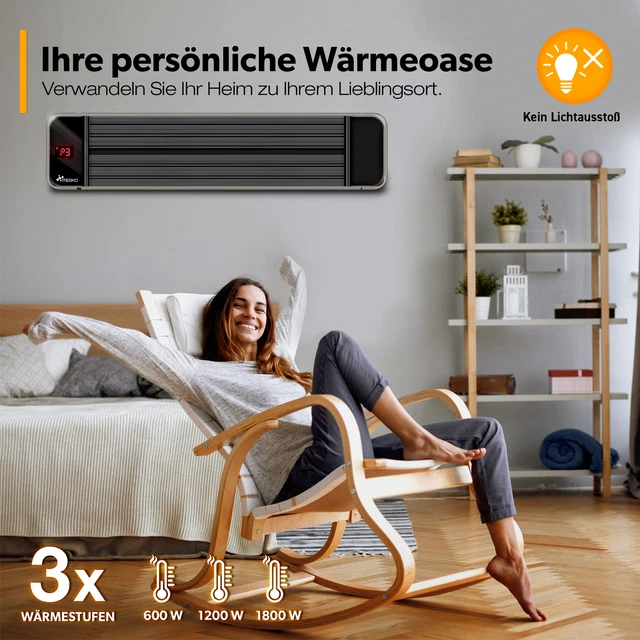 RETOURE Dunkelheizstrahler 2400W Infrarot Heiz Strahler Terrassenstrahler IRD 6
