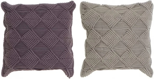 Coussin de Marque DKD Home Decor Coton Losanges (45 x 10 x 45 cm) (2 pièces)...