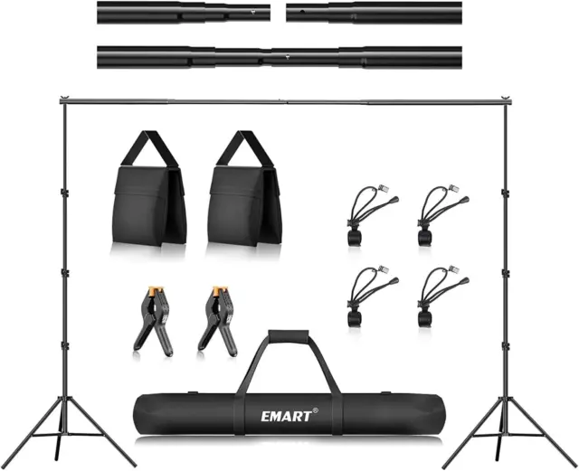 Photo Backdrop Stand 8.5x10Ft , Adjustable Support System for Photo Video Studio