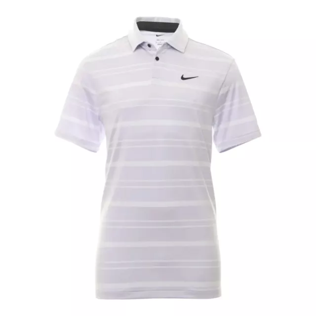 Nike Dri-Fit Tour Striped Golf Polo  Purple Black Men’s Sz Small DR5300-536