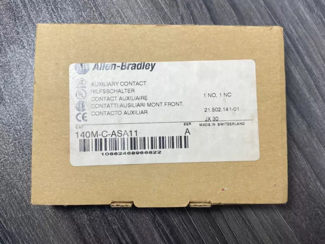 New Allen-Bradley 140M-C-ASA11 /A  Auxiliary Contact Block Side Mounted 2-Pole