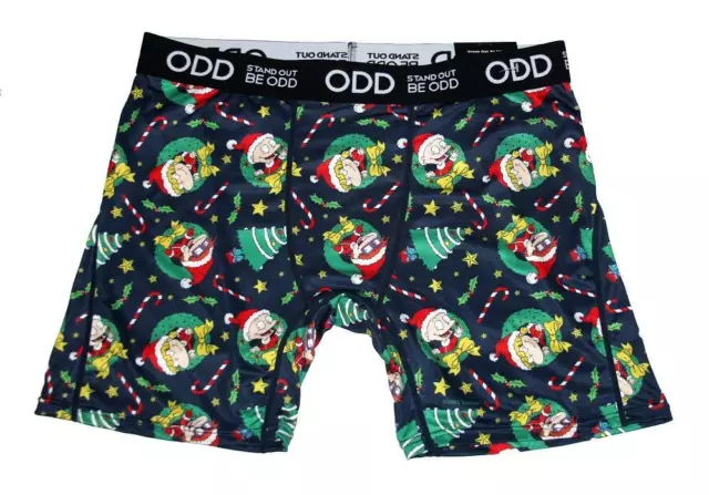 ODD RUGRATS SANTA Hats Christmas Trees Candy Canes Wreaths Navy Boxers ...